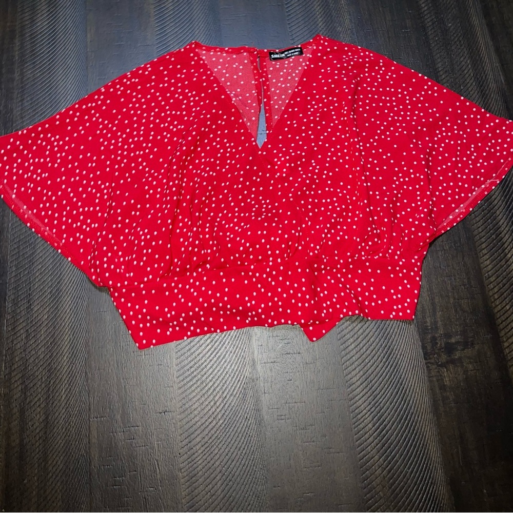 Red Polka Dot Women's Top